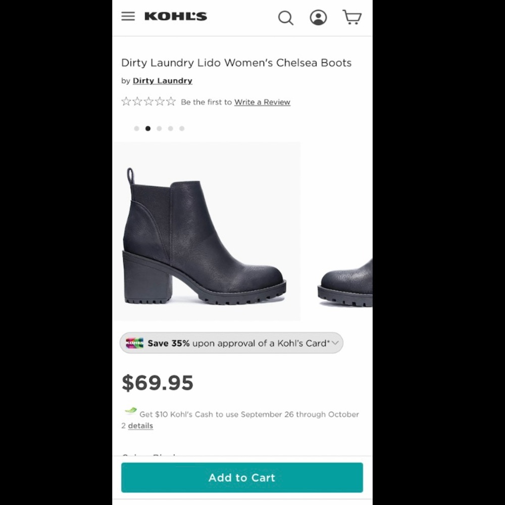 Kohls Dirty laundry black Chelsea boots